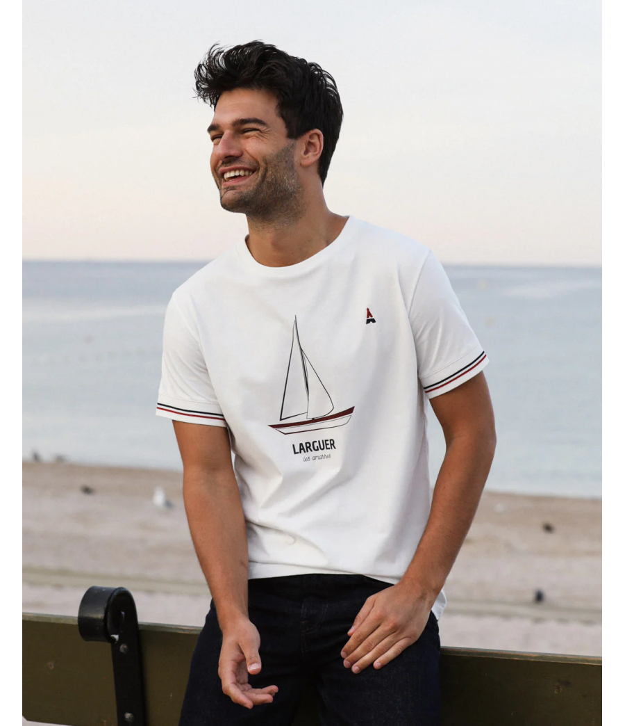 Tee shirt homme marque - couleur  maison ft  coton bio - chic-sport- durable-grande taille