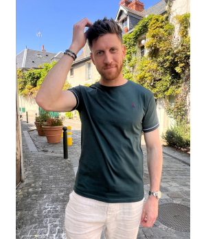 Tee shirt vert homme maison ft-coton bio -durable-mode organique