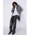 Manteau  pied de coq femme -grandes tailles 
 confortable-contemporain Marque JMP -made in France
