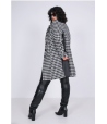 Manteau pied de coq femme